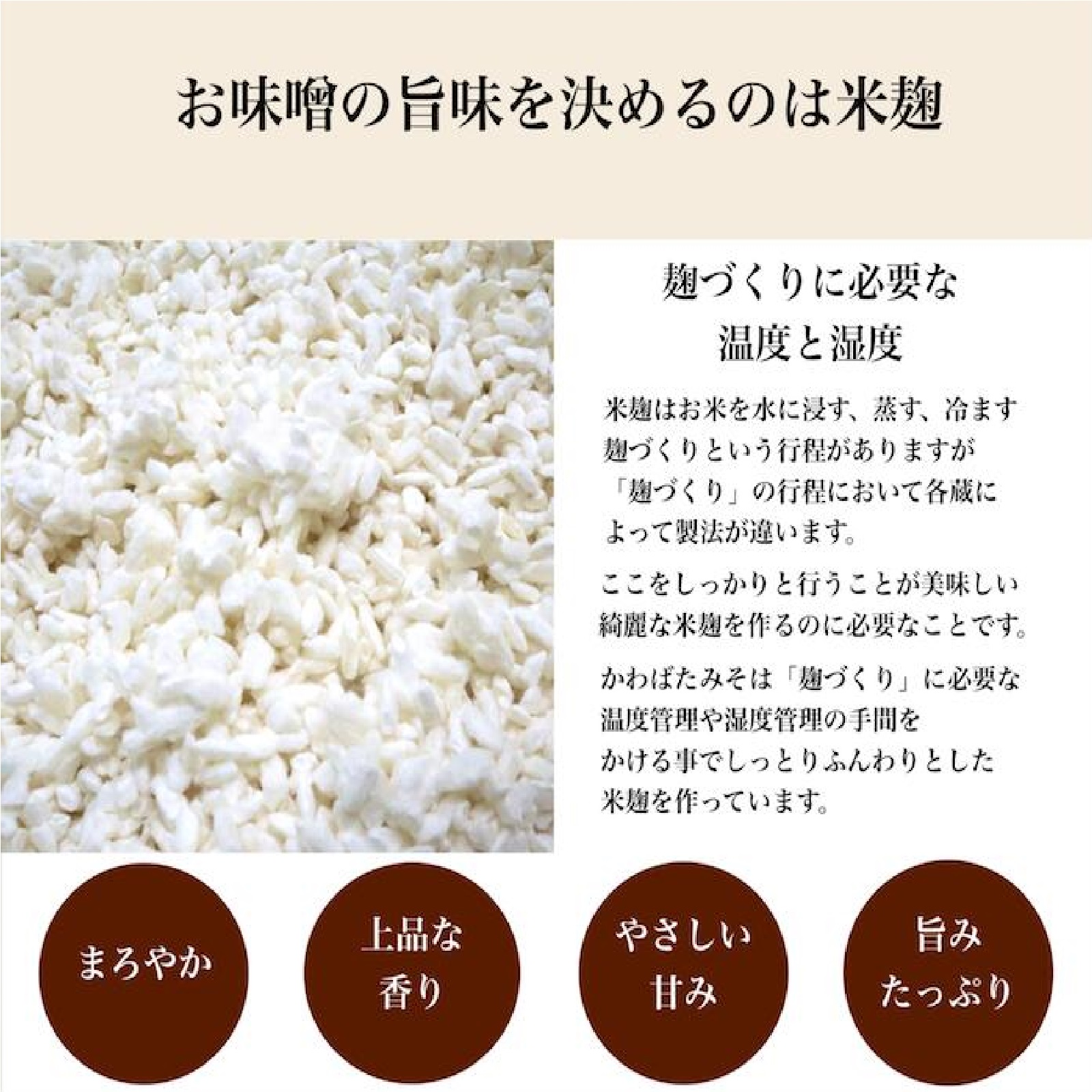 麹菌が生きた生の米麹から作った中辛の無添加米みそ500g