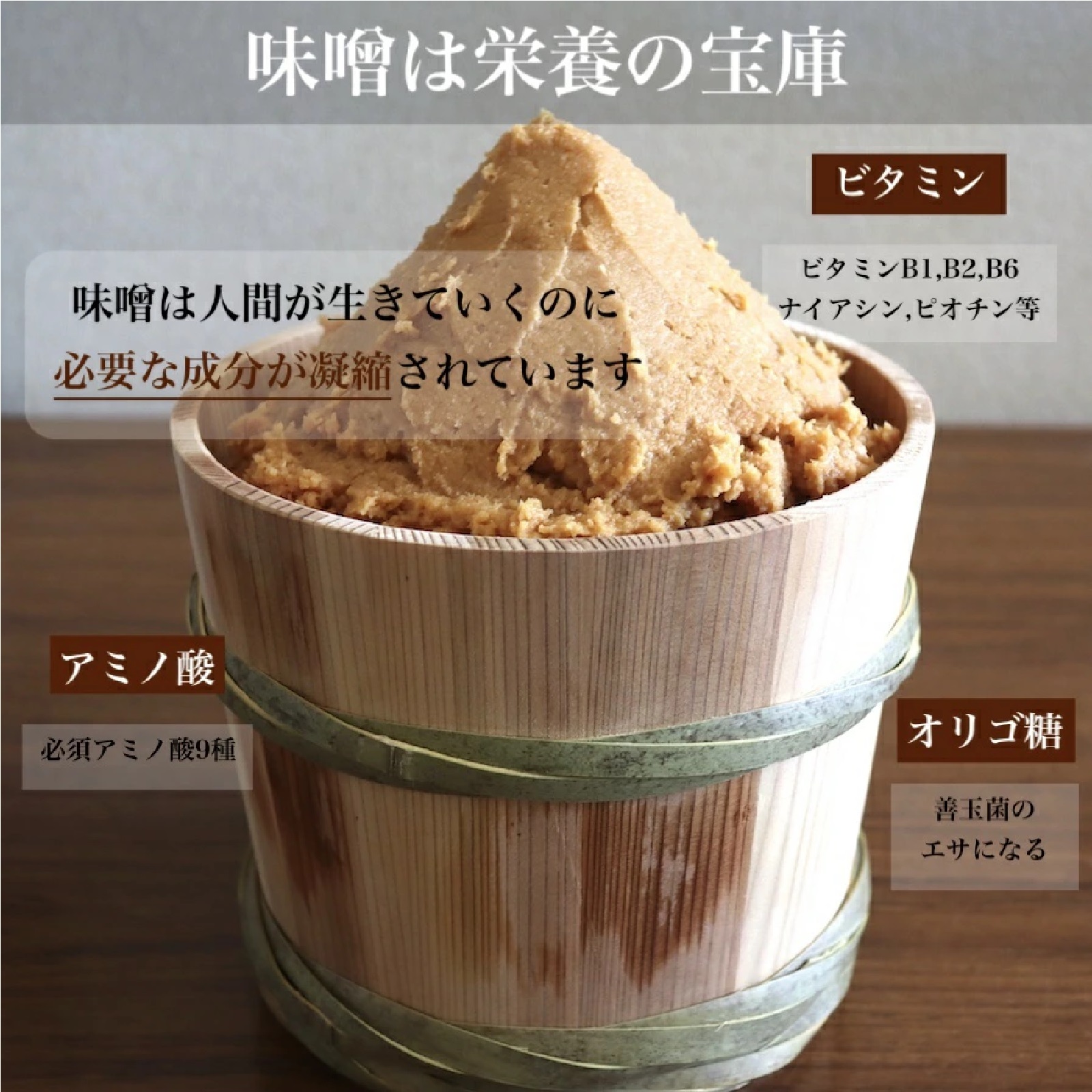 麹菌が生きた生の米麹から作った中辛の無添加米みそ500g