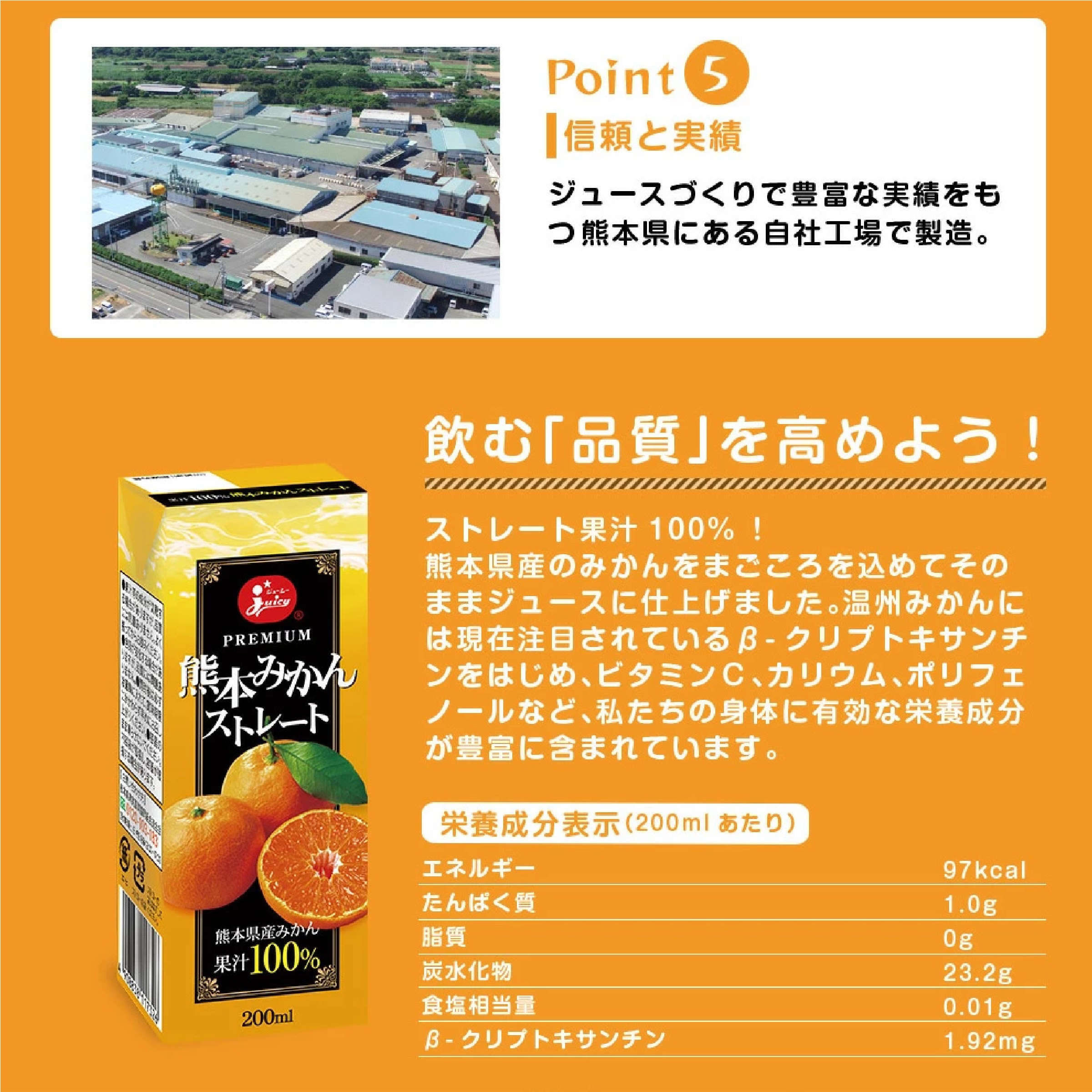 ジューシー 熊本みかんストレート100％【200ml×24本入】