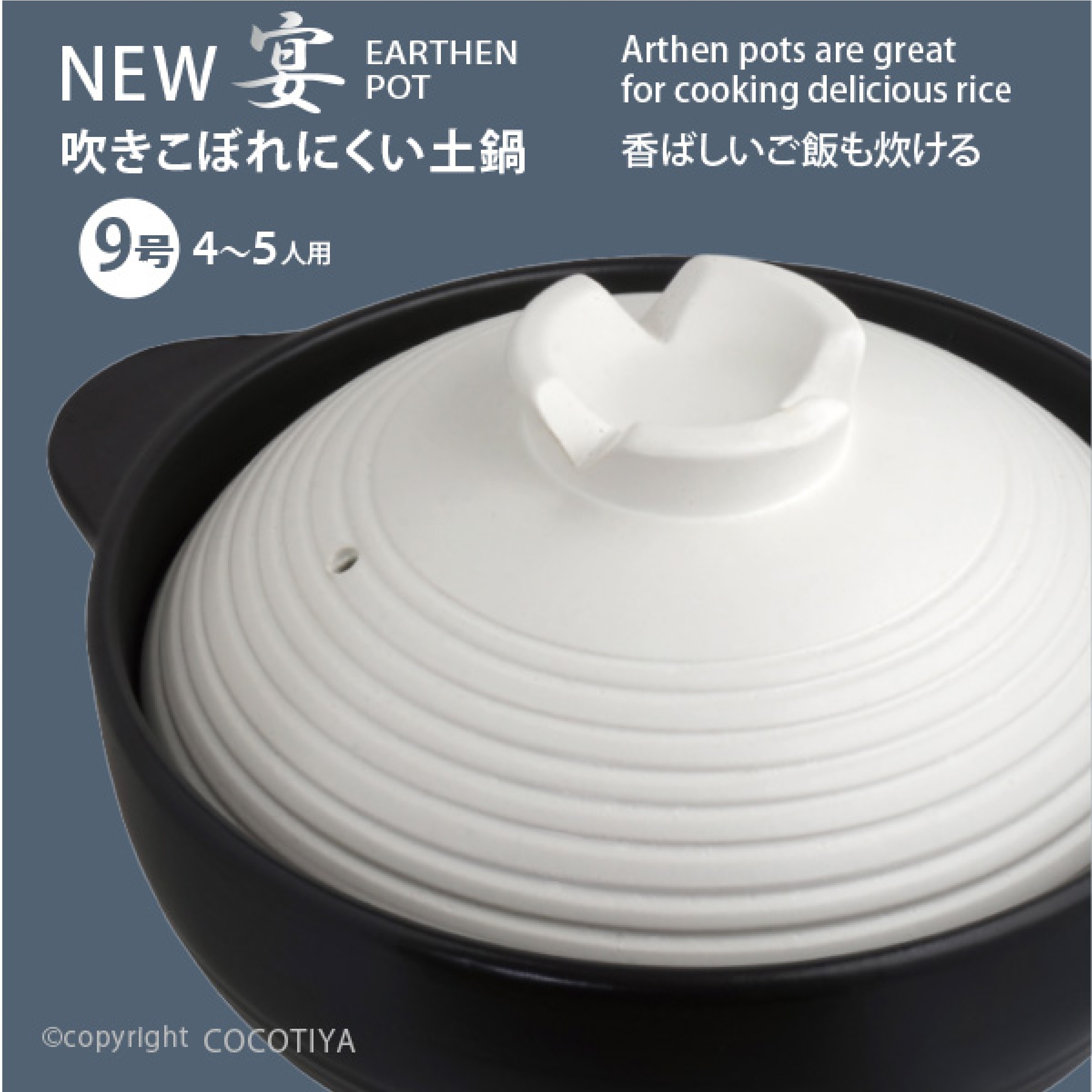深型 土鍋 9号 New うたげ宴 4〜5人用 ※ガス火専用