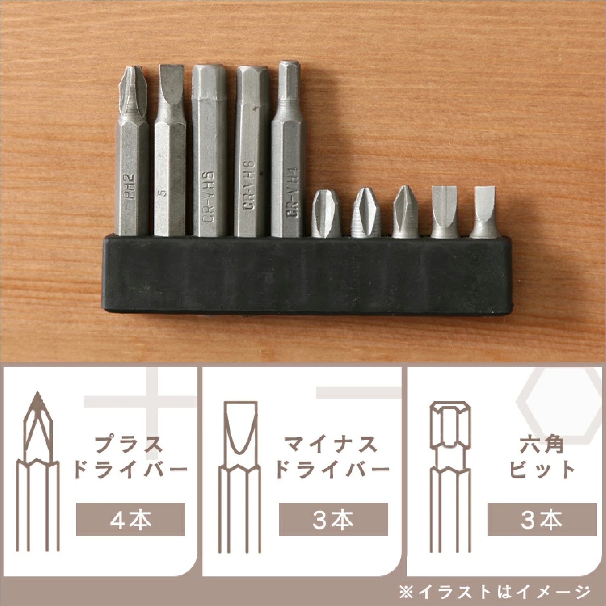 電動ドライバー ビット セット ※色は選べません